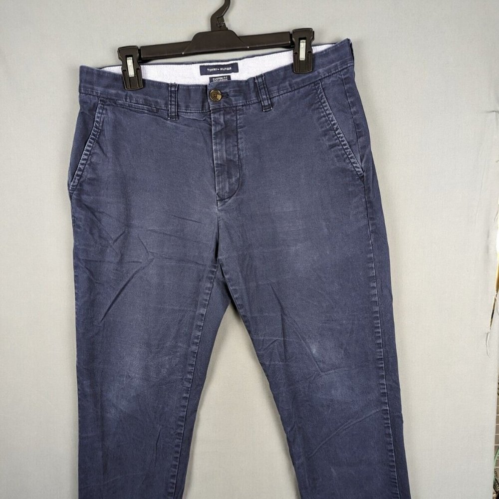 Tommy Hilfiger Pants Men 32x30 Chino Professional Taper Leg Work Navy Blue